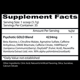 PSYCHOTIC AMPiberry INFUSED PRE-WORKOUT POWERHOUSE GOLD. 35 SERVS. ORANGE.