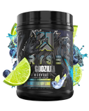 RYSE GODZILLA PRE-WORKOUT. 40/20 SERVS. MONSTERBERRY LIME.