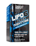 LIPO 6 BLACK NIGHTTIME. 30 BLACK CAPS.