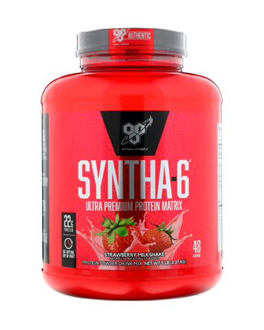 SYNTHA-6 ULTRA PREMIUM PROTEIN MATRIX. 5 LBS. STRAWBERRY MILK SHAKE.