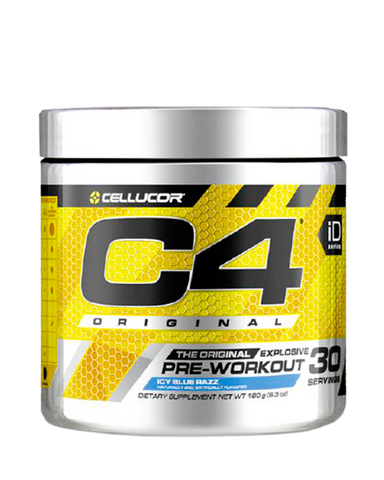 C4 ORIGINAL THE ORIGINAL EXPLOSIVE PRE-WORKOUT. 30 SERVS.  ICY BLUE RAZZ.