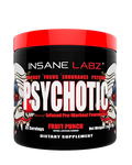 PSYCHOTIC AMPiberry INFUSED PRE-WORKOUT POWERHOUSE BLACK. 35 SERVS. FRUIT PUNCH.