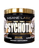 PSYCHOTIC AMPiberry INFUSED PRE-WORKOUT POWERHOUSE GOLD. 35 SERVS. ORANGE.