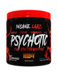 PSYCHOTIC HIGH STIM PREWORKOUT. HELLBOY BLUE RASPBERRY. 35 SERVS.