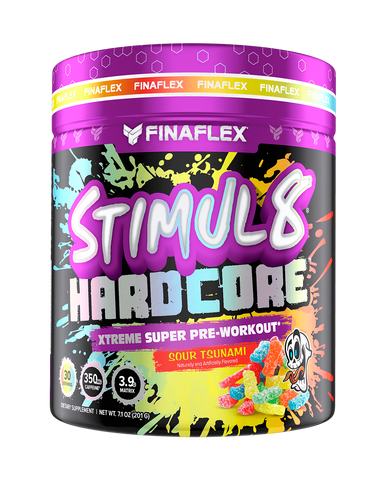 STIMUL 8 HARDCORE XTREME SUPER PRE-WORKOUT. 30 SERVS. SOUR TSUNAMI.