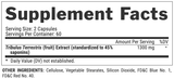 TRIBULUS BLACK 1300 TESTOSTERONE SUPPORT. 120 CAPS.