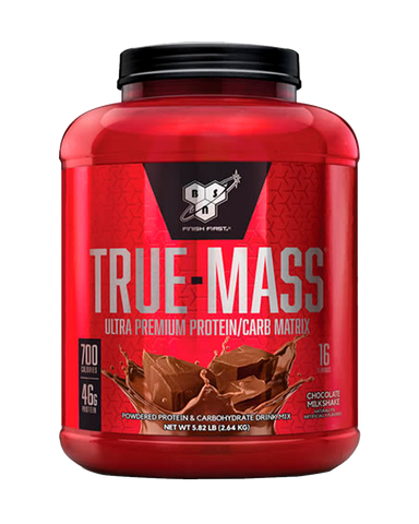 TRUE-MASS ULTRA PREMIUM PROTEIN CARB MATRIX. 5.82 LB. CHOCOLATE MILKSHAKE.